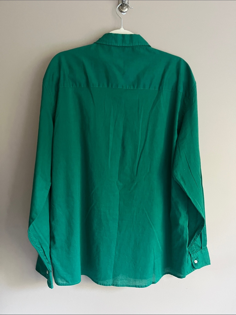 Zara men's button-down Kelly green Oxford cotton shirt size XL - Picture 8 of 11